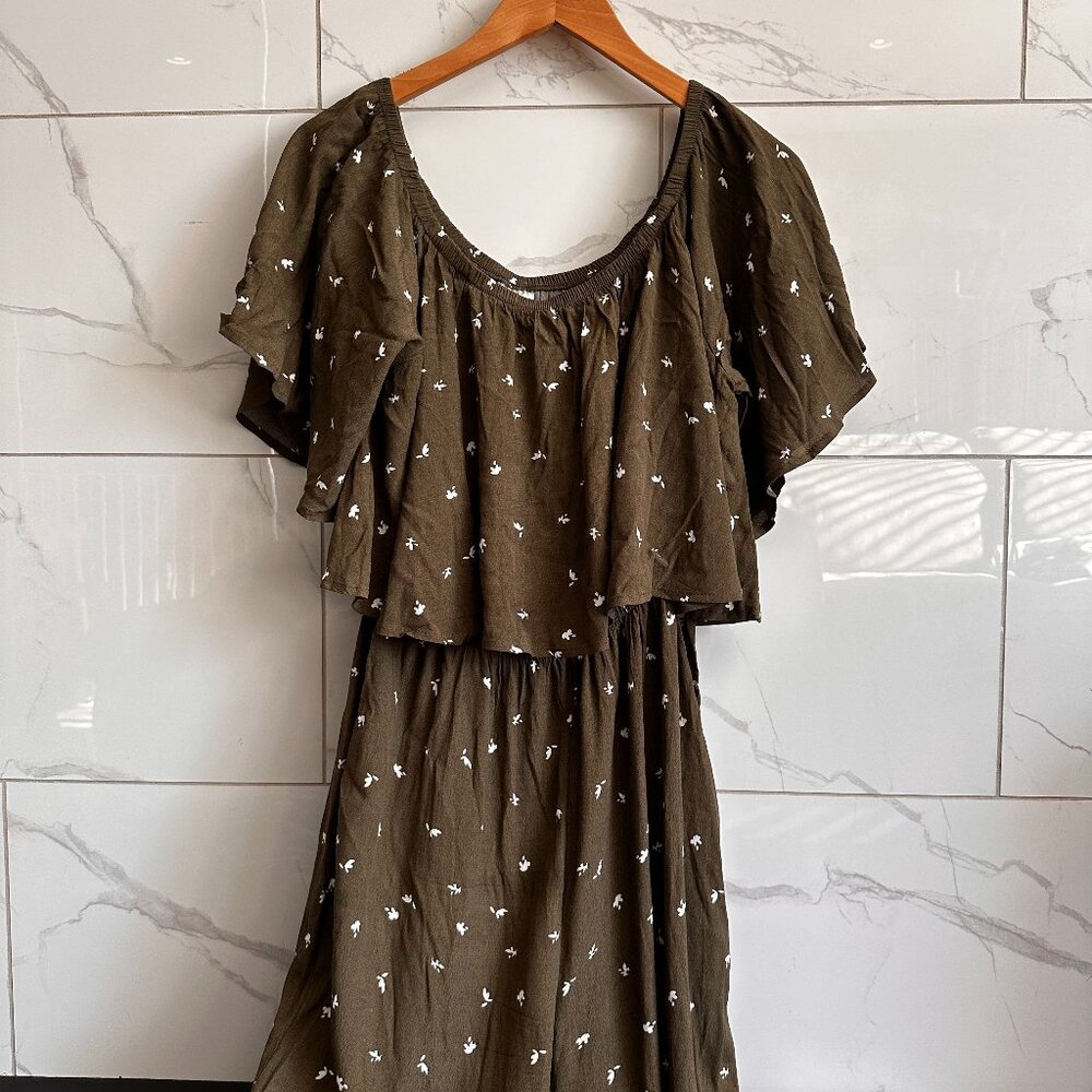 By Together Off Shoulder Ruffle Wide Leg Jumpsuit